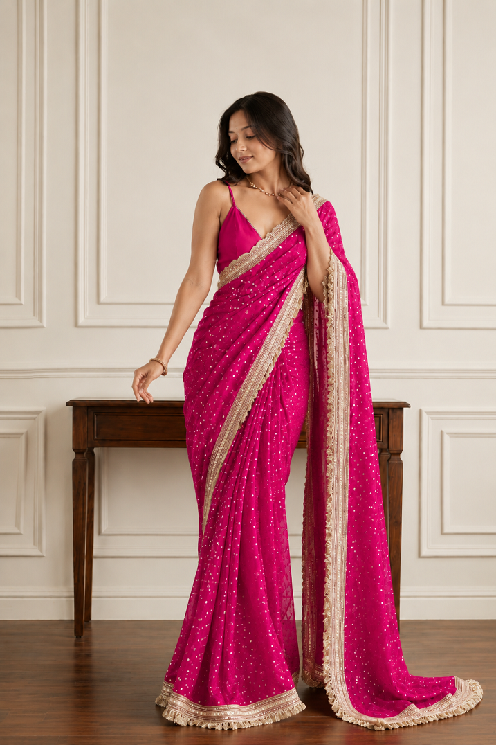 Elegant Lace Weave Saree