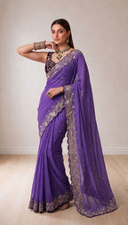 Pure Star Georgette Saree with Cutwork Border