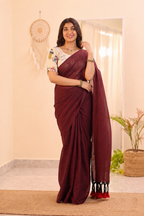 Traditional Cotton Weave Saree With Blouse