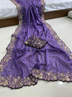 Pure Star Georgette Saree with Cutwork Border