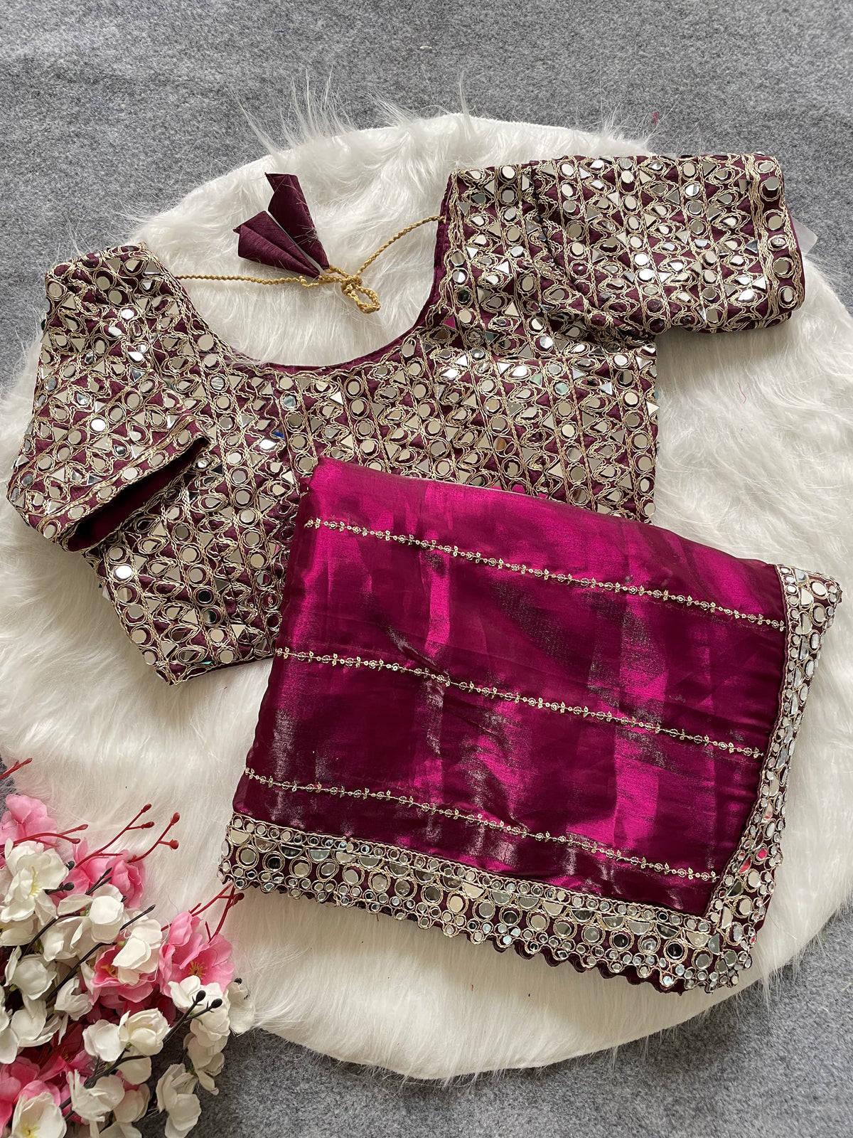 Function Wear Jimmy Chu Wine Color Saree