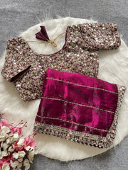 Function Wear Jimmy Chu Wine Color Saree
