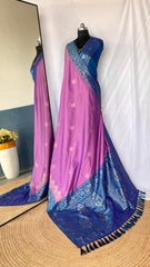 Flattering Dual Tone Silk Lavender Color Saree