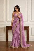 Elegant Lace Weave Saree