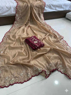 Pure Star Georgette Saree with Cutwork Border