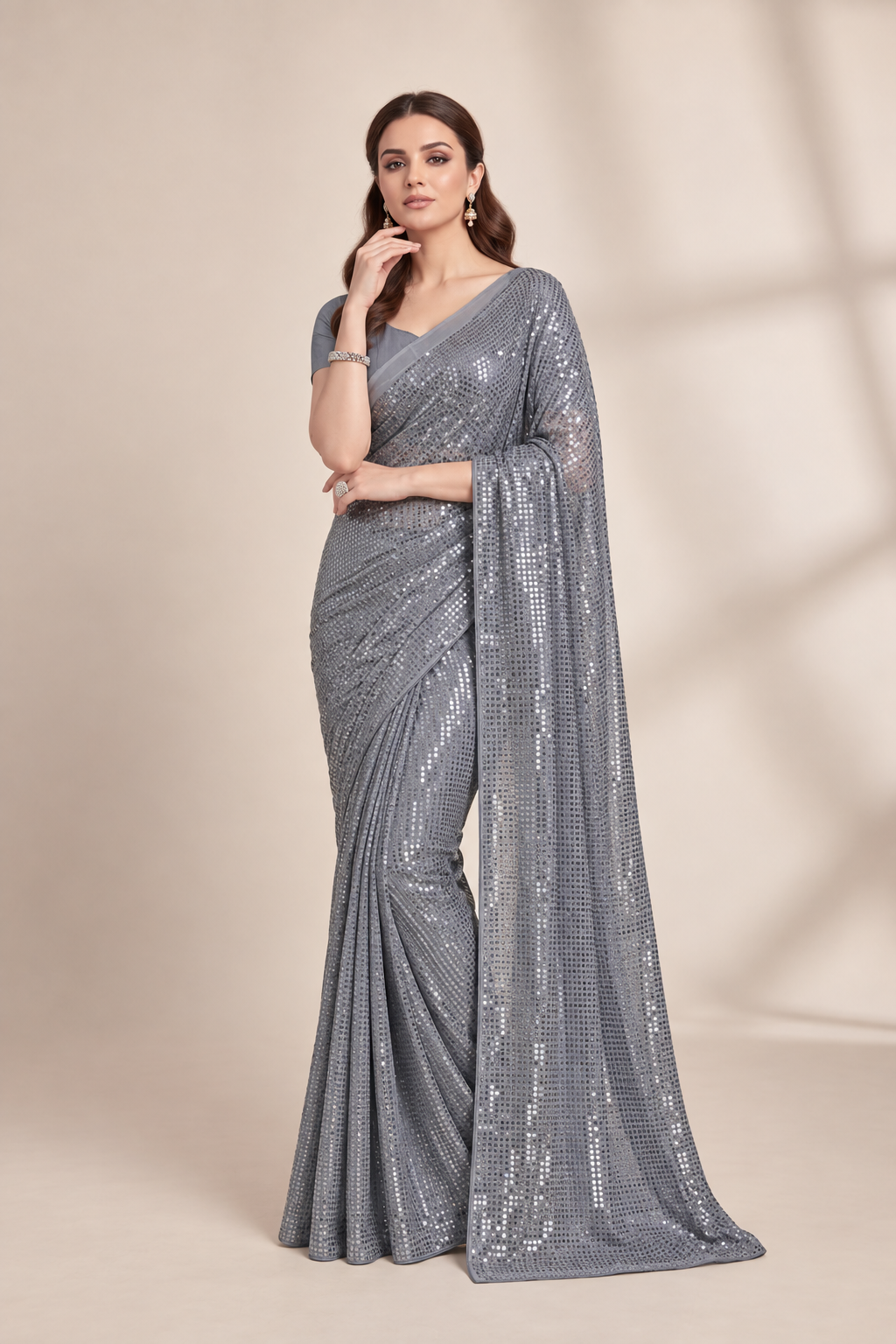 Sparkle Bollywood Georgette Saree with Bangalore Silk Blouse