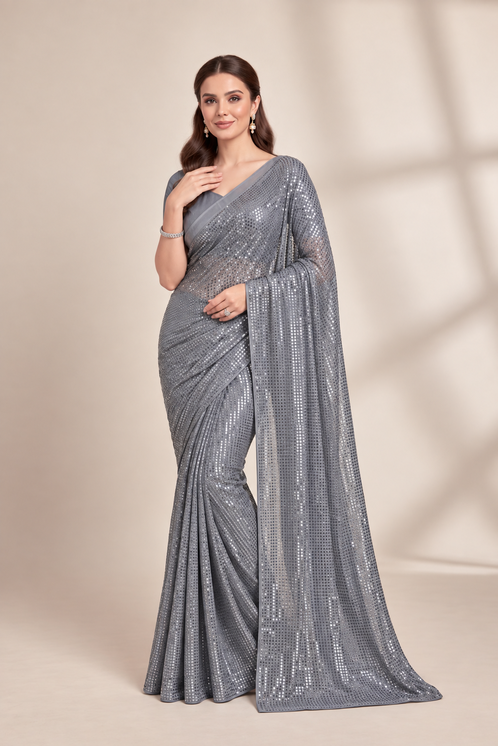 Sparkle Bollywood Georgette Saree with Bangalore Silk Blouse