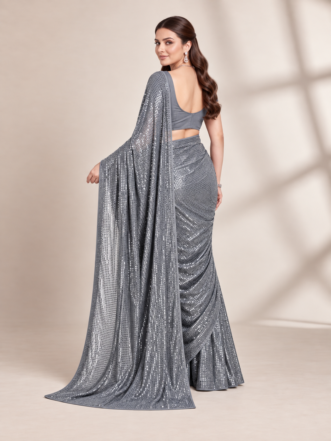 Sparkle Bollywood Georgette Saree with Bangalore Silk Blouse