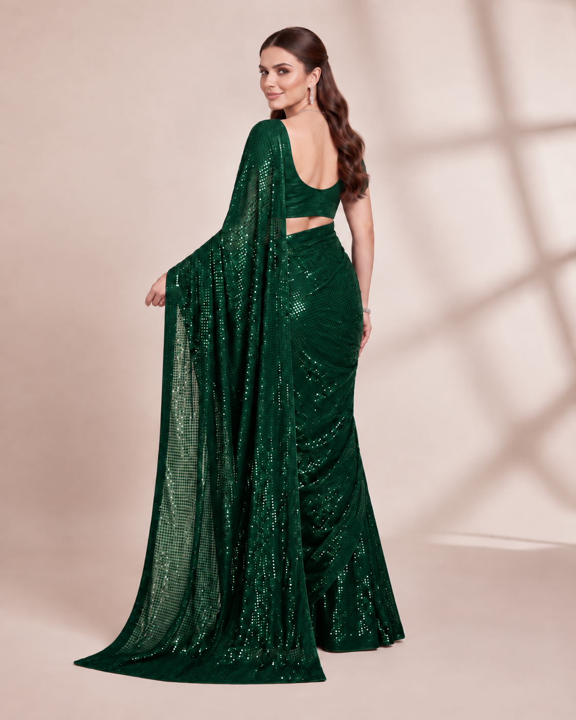 Sparkle Bollywood Georgette Saree with Bangalore Silk Blouse