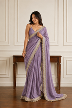 Elegant Lace Weave Saree