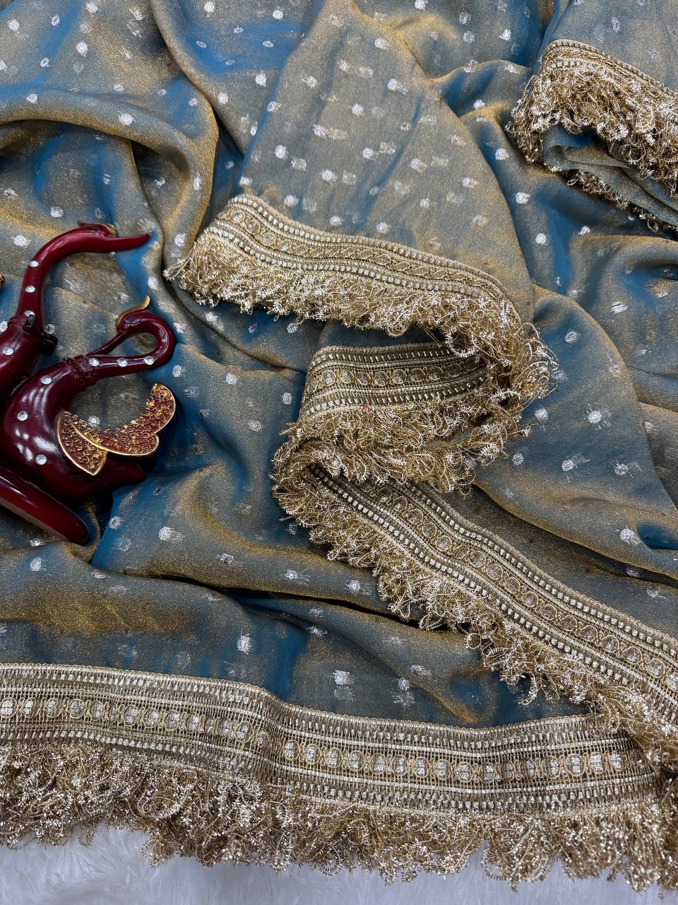 Elegant Lace Weave Saree