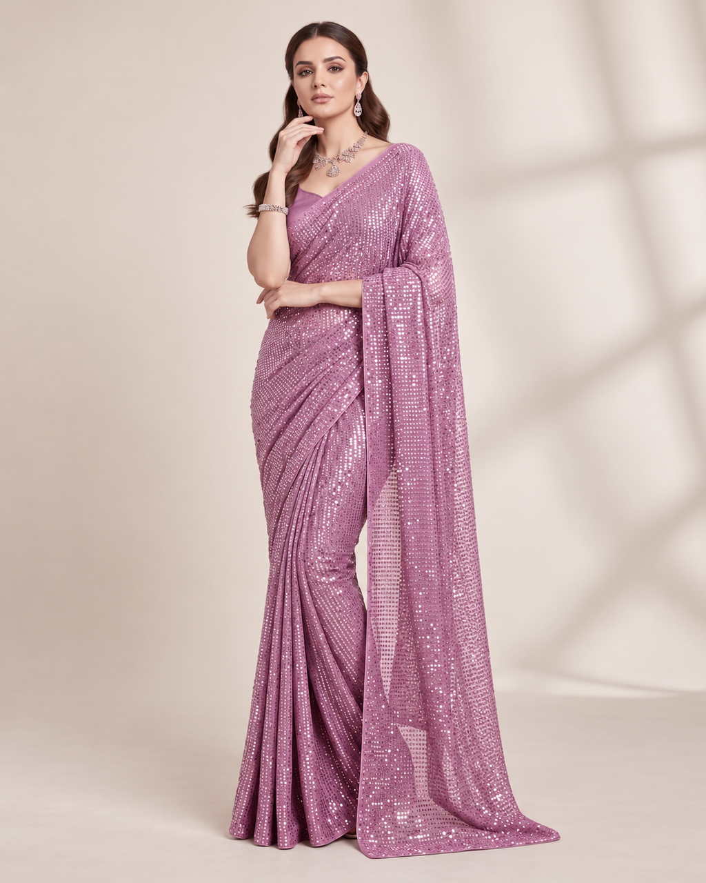 Sparkle Bollywood Georgette Saree with Bangalore Silk Blouse