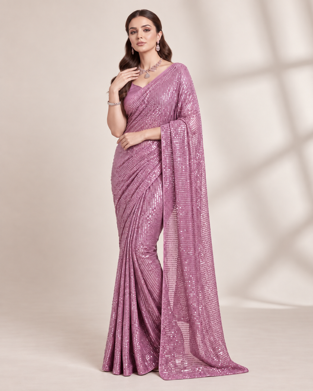 Sparkle Bollywood Georgette Saree with Bangalore Silk Blouse