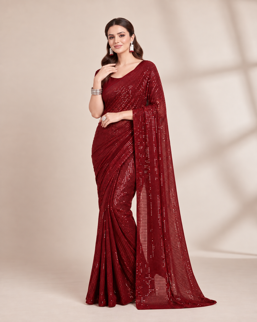 Sparkle Bollywood Georgette Saree with Bangalore Silk Blouse