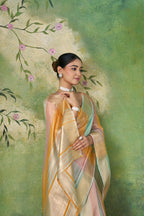 Designer Linen Cotton Silk Saree with Pure Gold Zari