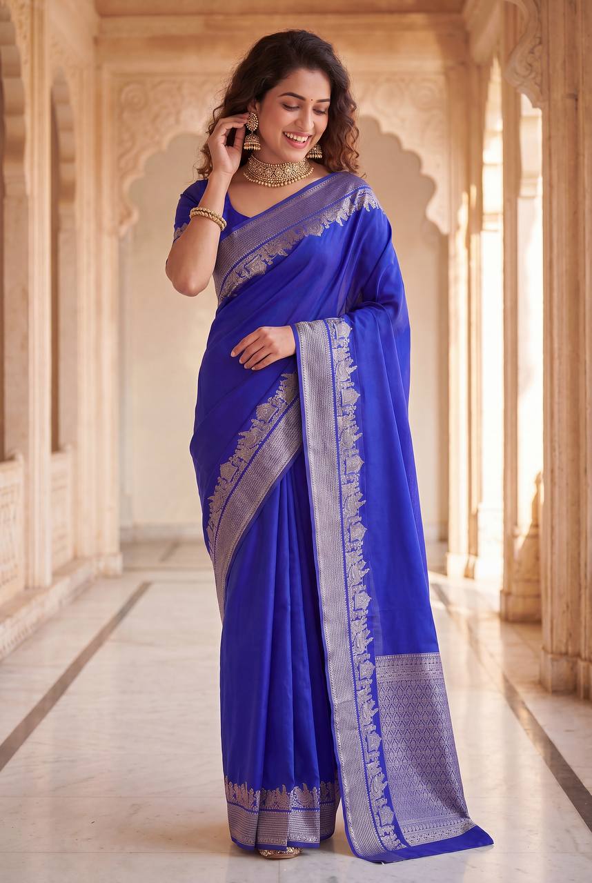 Lightweight Organic Banarasi Saree for Wedding Wear