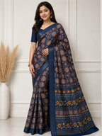Premium Silk Blend Saree with Elegant Drape
