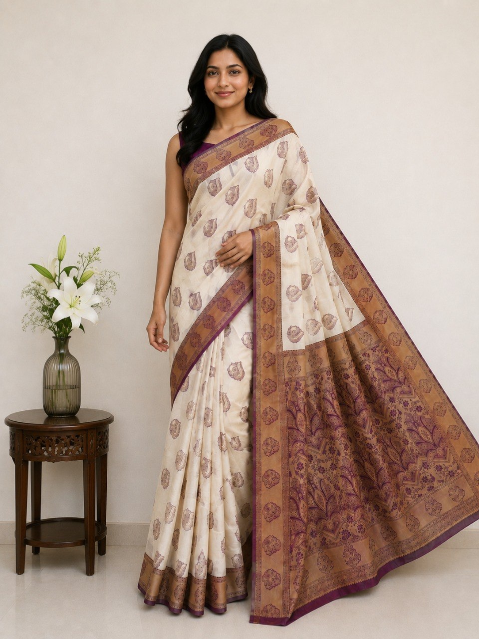 Royal Amethyst Zari Saree