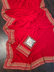 Awesome Georgette Red Color Saree