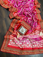 Admiring Vichitra Silk Pink Color Saree