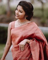 Alluring Banarasi Maroon Color Silk Saree