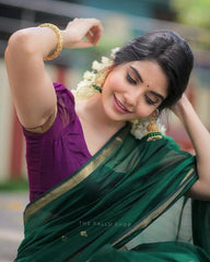 Exotic Jaquard Green Color Silk Saree