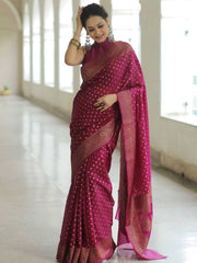 Trendy Banarasi Silk Pink Color Saree