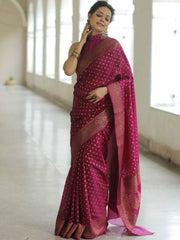 Trendy Banarasi Silk Pink Color Saree