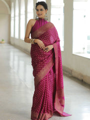 Trendy Banarasi Silk Pink Color Saree