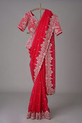 Stunning Tibby Silk Pink Color Saree