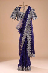 Stunning Tibby Silk Blue Color Saree