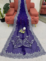 Stunning Tibby Silk Blue Color Saree