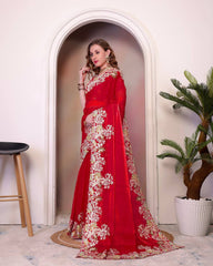 Marriage Special Jimmy Cho Red Color Saree