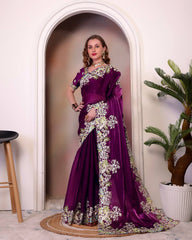 Marriage Special Jimmy Cho Wine Color Saree