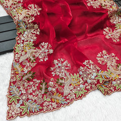 Marriage Special Jimmy Cho Red Color Saree