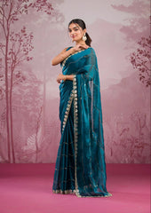 Fantastic Glitter Dori Work Blue Color Saree