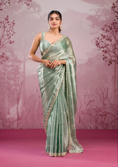 Fantastic Glitter Dori Work Perrot Color Saree