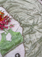 Fantastic Glitter Dori Work Perrot Color Saree