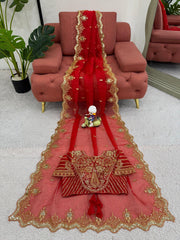 Occasion wear Silk Red Color Saree