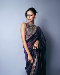 Bollywood Style Rangoli Silk Purple Color Saree