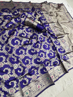 Royal Banarasi Silk Saree with Floral Mina Design