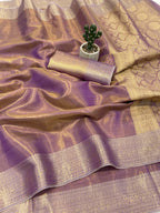 Banarasi Soft Tissue Silk Saree with Copper Zari Weaving