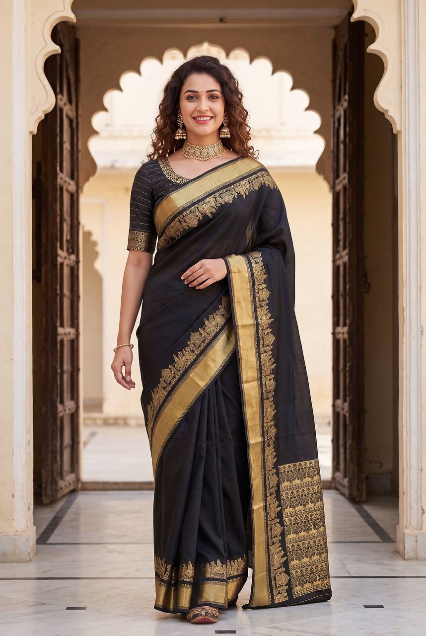 Lightweight Organic Banarasi Saree for Wedding Wear