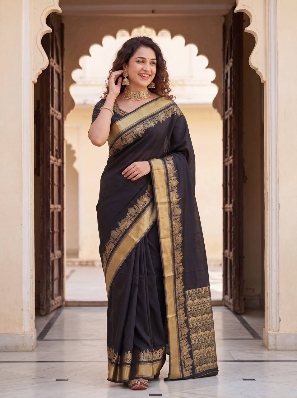 Lightweight Organic Banarasi Saree for Wedding Wear