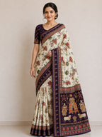 Premium Silk Blend Kalamkari Saree