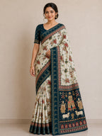 Premium Silk Blend Kalamkari Saree