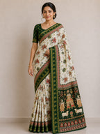 Premium Silk Blend Kalamkari Saree