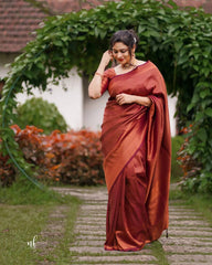 Demanding Banarasi Silk Maroon  Color Saree