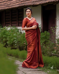 Demanding Banarasi Silk Maroon  Color Saree