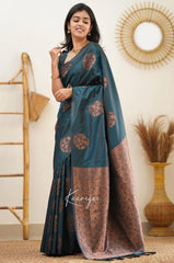 Delightful Soft Banarasi Silk Jacquard Work Morpich Saree